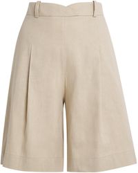 Claudie Pierlot - Linen-Blend Wide-Leg Bermuda Shorts - Lyst