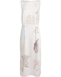 Lafayette 148 New York - Printed Shift Midi Dress - Lyst