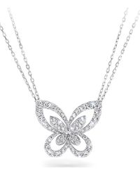Graff - Large White Gold And Diamond Butterfly Necklace - Lyst