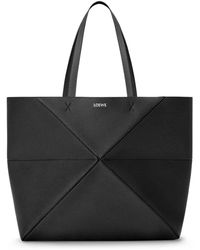 Loewe - Large Leather Puzzle Fold Tote Bag - Lyst