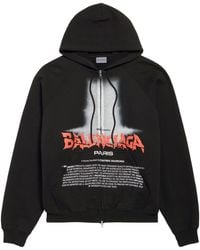 Balenciaga - Cotton Graphic Print Hoodie - Lyst