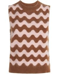 ME+EM - Brushed Cashmere Stripe Sweater Vest - Lyst