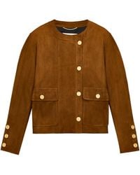 Saint Laurent - Suede Cassandre-Button Jacket - Lyst