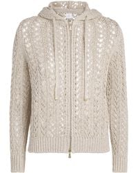 Eleventy - Cotton-Linen-Blend Knitted Cardigan - Lyst