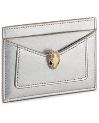 BVLGARI - Metallic Leather Serpenti Forever Card Holder - Lyst