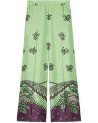 Gucci - Silk Printed Trousers - Lyst