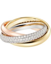 Cartier - Medium, Rose And Diamond Trinity Ring - Lyst