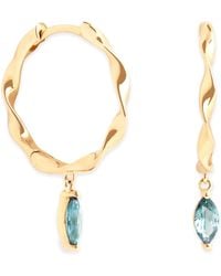Astrid & Miyu - And Alexandrite Twist Hoop Earrings - Lyst
