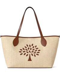 Mulberry - Small Raffia-Leather Tree Tote Bag - Lyst