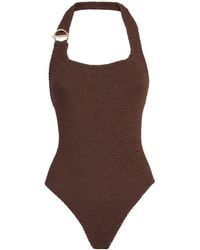 Hunza G - Halterneck T-Bar Sandy Swimsuit - Lyst
