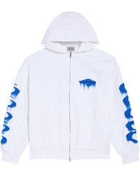 Balenciaga - Cotton Wet Brush Zip-Up Hoodie - Lyst