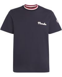 Moncler - Cotton Logo Embroidered T-Shirt - Lyst