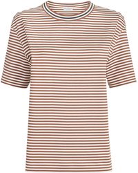 Brunello Cucinelli - Cotton Jersey Striped T-Shirt - Lyst