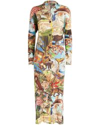 Pleats Please Issey Miyake - Pleated Aurora Jungle Maxi Dress - Lyst