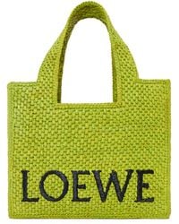 Loewe - X Paula's Ibiza Small Raffia Font Tote Bag - Lyst