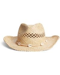 Lack of Color - Raffia Seashell-Embellished Cowboy Hat - Lyst