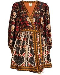 FARM Rio - Tapestry Garden V-Neck Mini Dress - Lyst