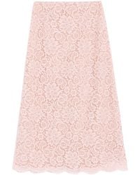 Valentino - Lace Midi Skirt - Lyst