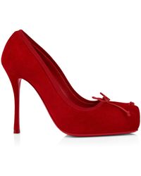 Christian Louboutin - Cassia Nodo 100 Suede Heels - Lyst