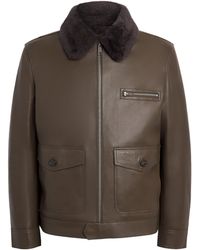 Yves Salomon - Shearling-Collar Leather Aviator Jacket - Lyst