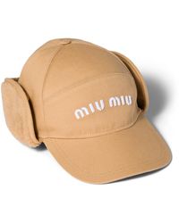 Miu Miu - Cotton And Fleece Baseball Cap - Lyst