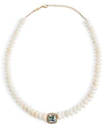 Jacquie Aiche - Yellow Gold, Diamond, Aquamarine And Opal Bead Necklace - Lyst