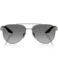 Prada Linea Rossa - Metal A52S Aviator Sunglasses - Lyst