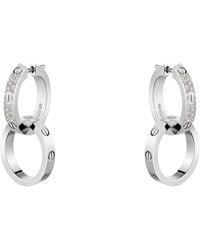Cartier - White Gold And Diamond Love Double Hoop Earrings - Lyst