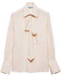 Prada - Silk Marocain Blouse - Lyst