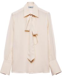 Prada - Silk Marocain Blouse - Lyst
