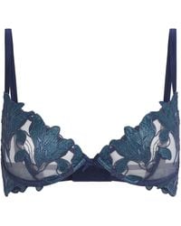 Fleur du Mal - Lily Embroidered Plunge Demi Bra - Lyst