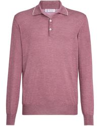 Brunello Cucinelli - Cashmere-Silk-Hemp Polo Shirt - Lyst