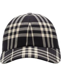Burberry - Cotton Check Baseball Cap - Lyst