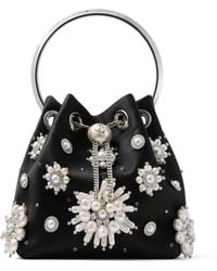 Jimmy Choo - Satin Bon Bon Pearl Top-Handle Bag - Lyst