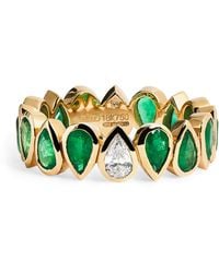 SHAY - Diamond And Emerald Eternity Ring - Lyst