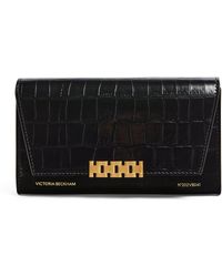 Victoria Beckham - Croc-embossed Leather Chain Wallet - Lyst