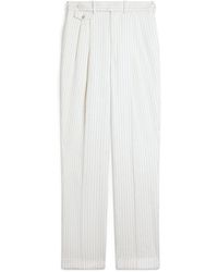 dunhill - Linen Pinstripe Tailored Trousers - Lyst