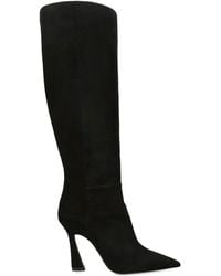 Stuart Weitzman - Suede Vinnie Zip Knee-High Boots 100 - Lyst