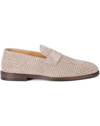 Brunello Cucinelli - Leather Woven Loafers - Lyst
