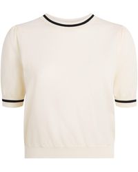 FRAME - Cotton-Blend Short-Sleeve Sweater - Lyst