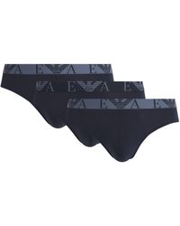 Emporio Armani - Stretch-Cotton Bold Monogram Logo Briefs - Lyst