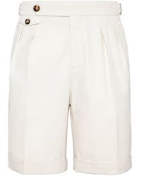 Brunello Cucinelli - Cotton Gabardine Bermuda Shorts - Lyst