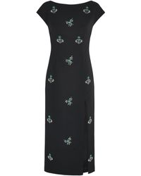 Huishan Zhang - Crepe Embellished Evelyn Midi Dress - Lyst