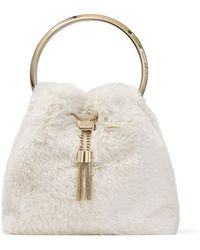 Jimmy Choo - Faux Fur Bon Bon Top-Handle Bag - Lyst