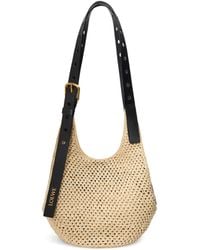 Loewe - X Paula's Ibiza Small Raffia Punch-Hole Hobo Bag - Lyst