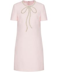 Valentino Garavani - Wool-silk Bow Mini Dress - Lyst
