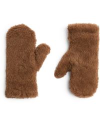 Max Mara Alpaca-blend Strap-detail Gloves - Brown