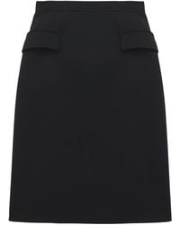 McQueen - Wool-Blend Midi Skirt - Lyst