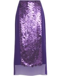 JOSEPH - Chiffon Embellished Cambo Midi Skirt - Lyst