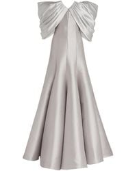 Alexis Mabille Off-the-shoulder V-detail Gown - Metallic